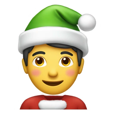 A person with Xmas hat sticker