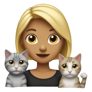 Blonde girl with 3 cats  sticker