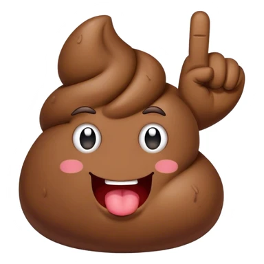 Poop putting up the middle finger sticker