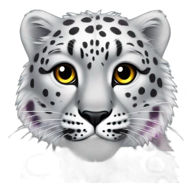snow leopard with rainbow spots sticker