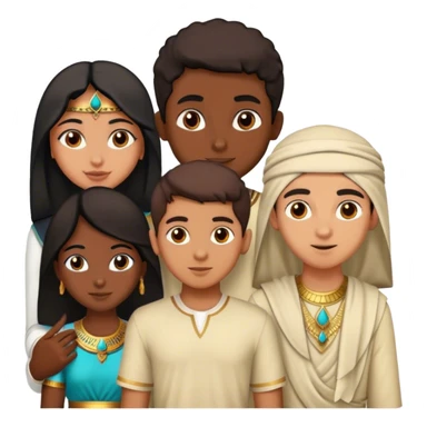 4 bestfriends, 1 indian girl, 1 Egyptian boy, persian girl 1 moroccan boy 1 black boy sticker