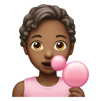 girl eat light pink bubblegum sticker