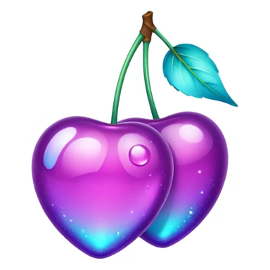 glitter purple and cian cherry sticker