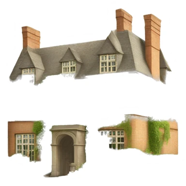 19th century English manor house with garden sticker