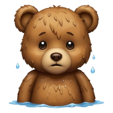 Sad teddy bear in the rain sticker