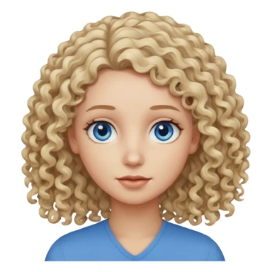 Curly blond blue eyes. Long hair cool beige blond. Longer hair beige ash blonde. sticker