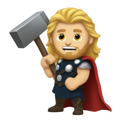 Thor holding a hammer sticker