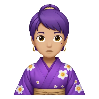 não binário japones kimono roxo sticker