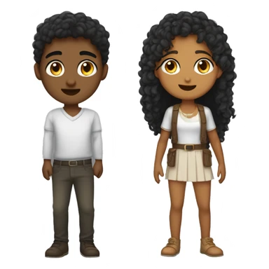 Moça guerreira de 21 anos, cabelos pretos e lisos, cumprido até a cintura, olhos castanhos e puxados, rosto e nariz fino, morena clara, estatura pequena,, sticker