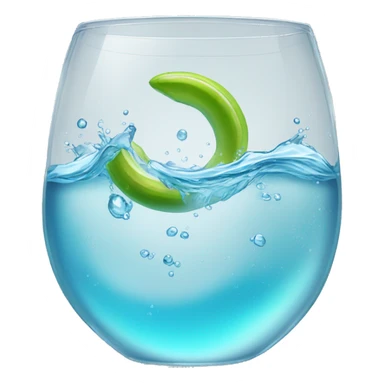 Sparkling splashing clear water in a clear glass  sticker