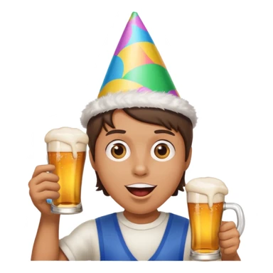 beer clink emoji combined with face puffing emoji sticker