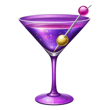 Purple Pink Galaxy Glitter Cocktail sticker