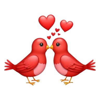 hearts with birdies sticker