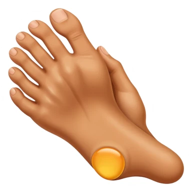 a hand is grabbing a foot sticker