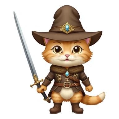 classic Puss in Boots with hat and confident expression sticker