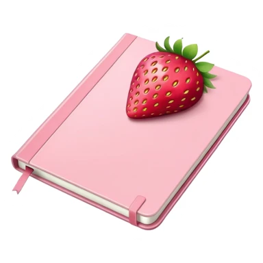 pastel pink colored notebook with strawberry on the cover  sticker