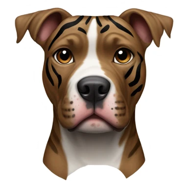pitbull terrier dark brindle tiger stripes black around nose sticker