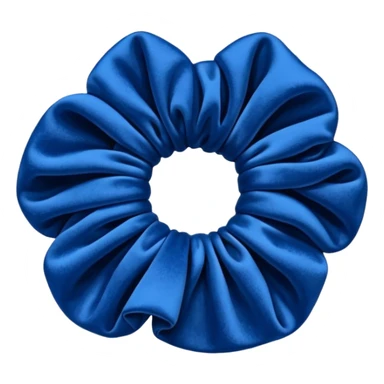 Scrunchie with blue velvet fabric sticker