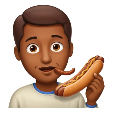 Face eating a sausage sticker