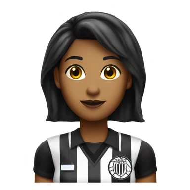 white with black hair female basketball referee  sticker