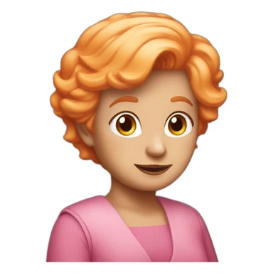 Donald trump with short orange hair and 70 years old wearing a pink dress sticker
