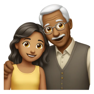 grandfather and granddaughter sticker