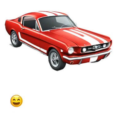 Create a red 66 Mustang with white stripes sticker