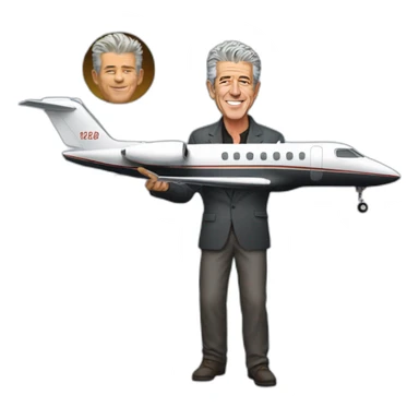 Anthony Bourdain flying on a private jet sticker