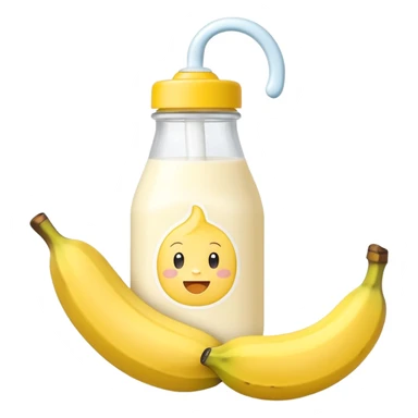 baby Milk bottle with banana tag sticker