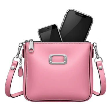 CARTERA rosita  con plata celular  sticker