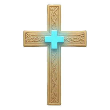 Christian cross that is light blue sticker