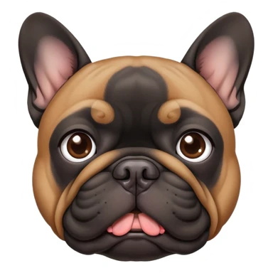 bull dog frances negra con cejas cafes  sticker