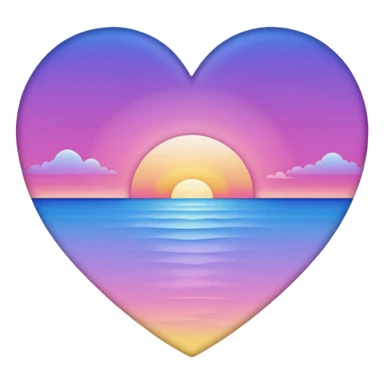 Ombré pink blue purple yellow sunset heart 2016 vibes sticker