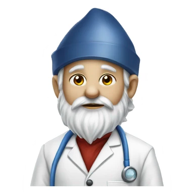 A gnome in a lab coat mining sapphire sticker