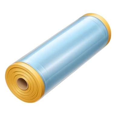 A thin and long roll of transparent plastic wrapping  sticker
