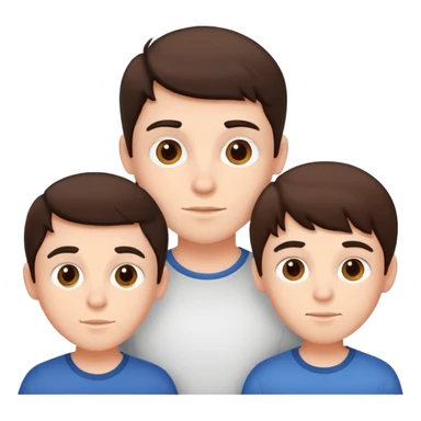 Three young  brunette brothers  sticker