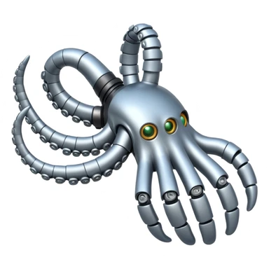 Robot hand with tentacle fingers  sticker