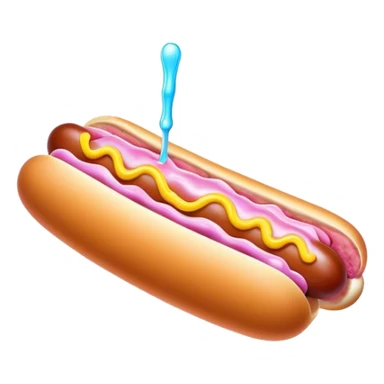 Melting neon ice cream hot dog  sticker