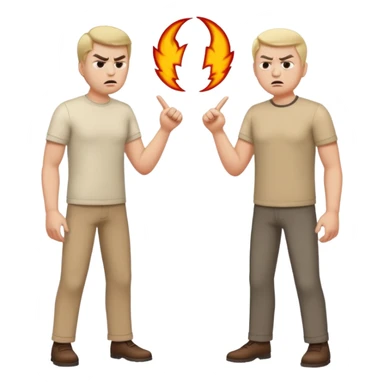 two men arguing full body sticker