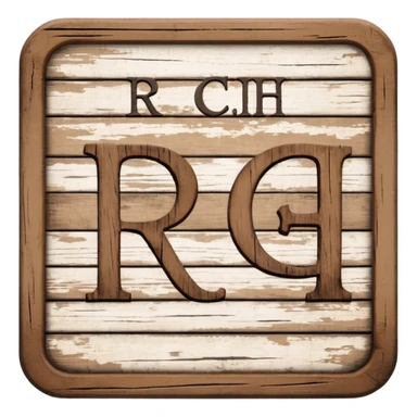 a sign with the word "RCH" written on it in capital letters sticker