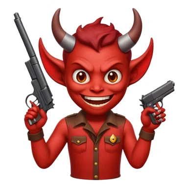 Un 👹 con una pistola en la mano  pero que sea como el emoji sticker