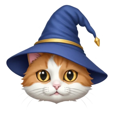 cute black and white cat in a wizard hat sticker