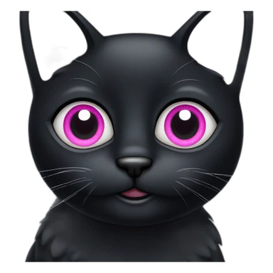 Big black cat with Big pink eyes sticker
