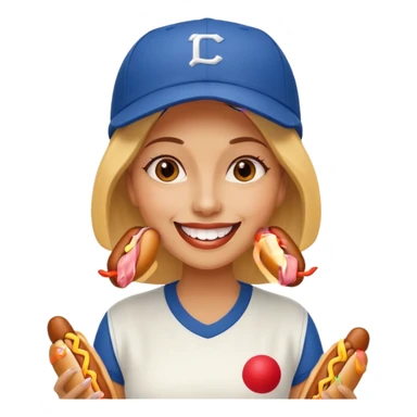 Female eating 3 hotdogs sticker