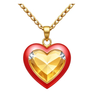 gold chain with a diamond heart pendant sticker