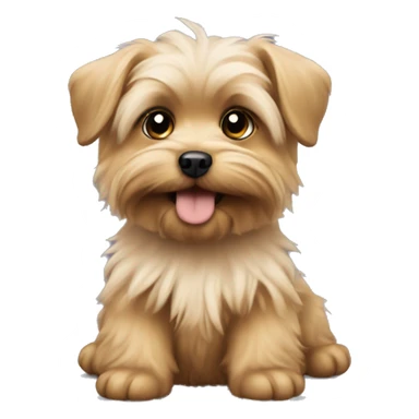Small fluffy black and blonde Yorkshire puppy sticker