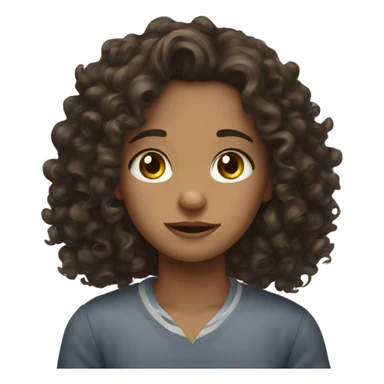 Proud teary eyed curly brunette girl sticker
