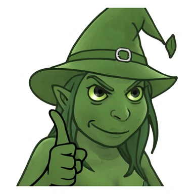 witch holding a middle finger sticker