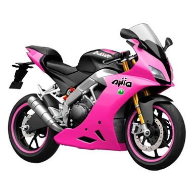 moto sportiva con scritta aprilia nera e solo avanti rosa fluorescente  sticker