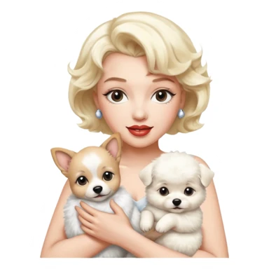 Marilyn Monroe, with cute dog sticker